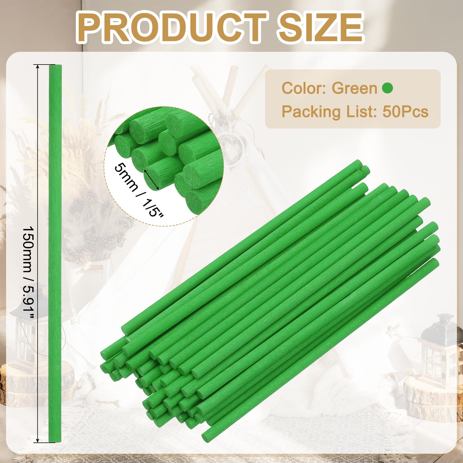 PATIKIL 50Pcs Wooden Dowel Rods - Image 2