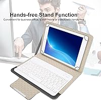 Vista 3 de Teclado Bluetooth con funda de poliuretano para Android/para teléfono inteligente iOS, teclado Bluetooth con funda abatible y soporte para tableta