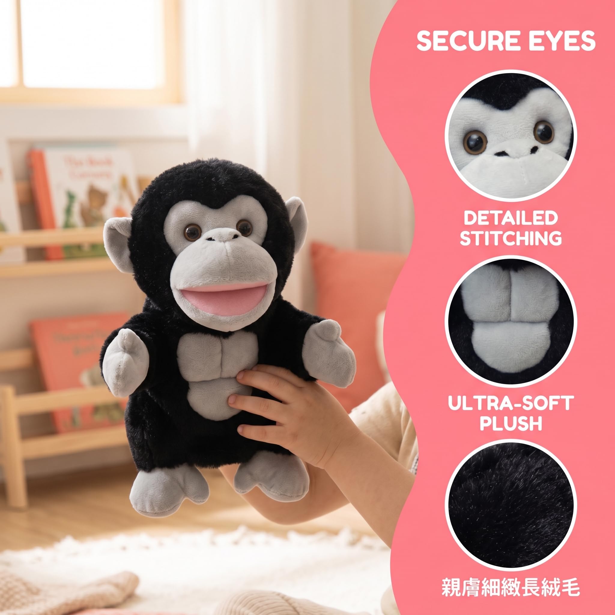 LOMTRATS 2026 Marionetas de Mano de Animales con Boca Abierta móvil para niños, Lobo, león, etc Contar Historias, enseñar, Preescolar, Regalos de cumpleaños - 4