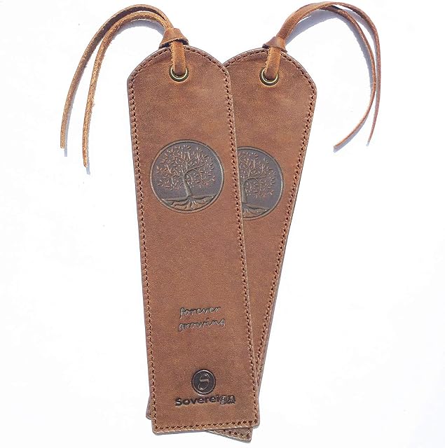 Tree of Life Leather Bookmark Handmade - Pack of 2 Genuine Leather Bookmarks for Women and Men with Unique Tree of Life Design - Perfect Gift for Bookworms and Readers