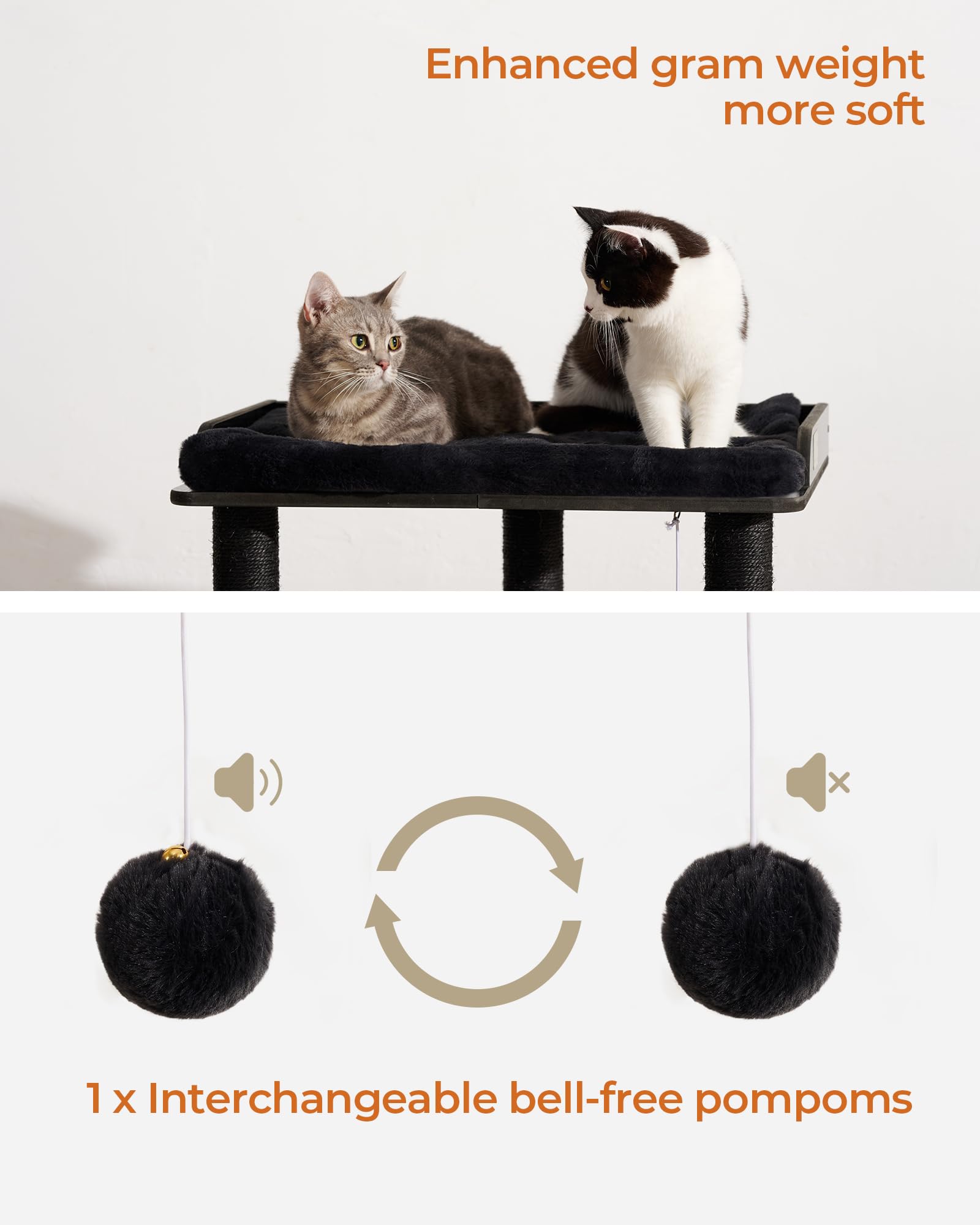 26.7in Cat Tree Tower Condo, Cat Scratch Posts for Indoor Cats, Big