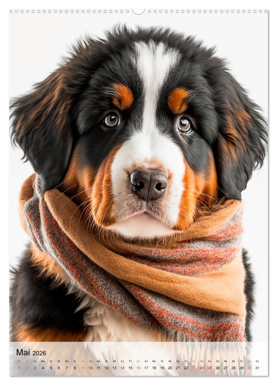 Berner Sennenhund - gutmütig und treu (hochwertiger Premium Wandkalender 2026 DIN A2 hoch), Kunstdruck in Hochglanz: Berner Sennenhunde - heißgeliebte Familien Wachhunde (CALVENDO Tiere)