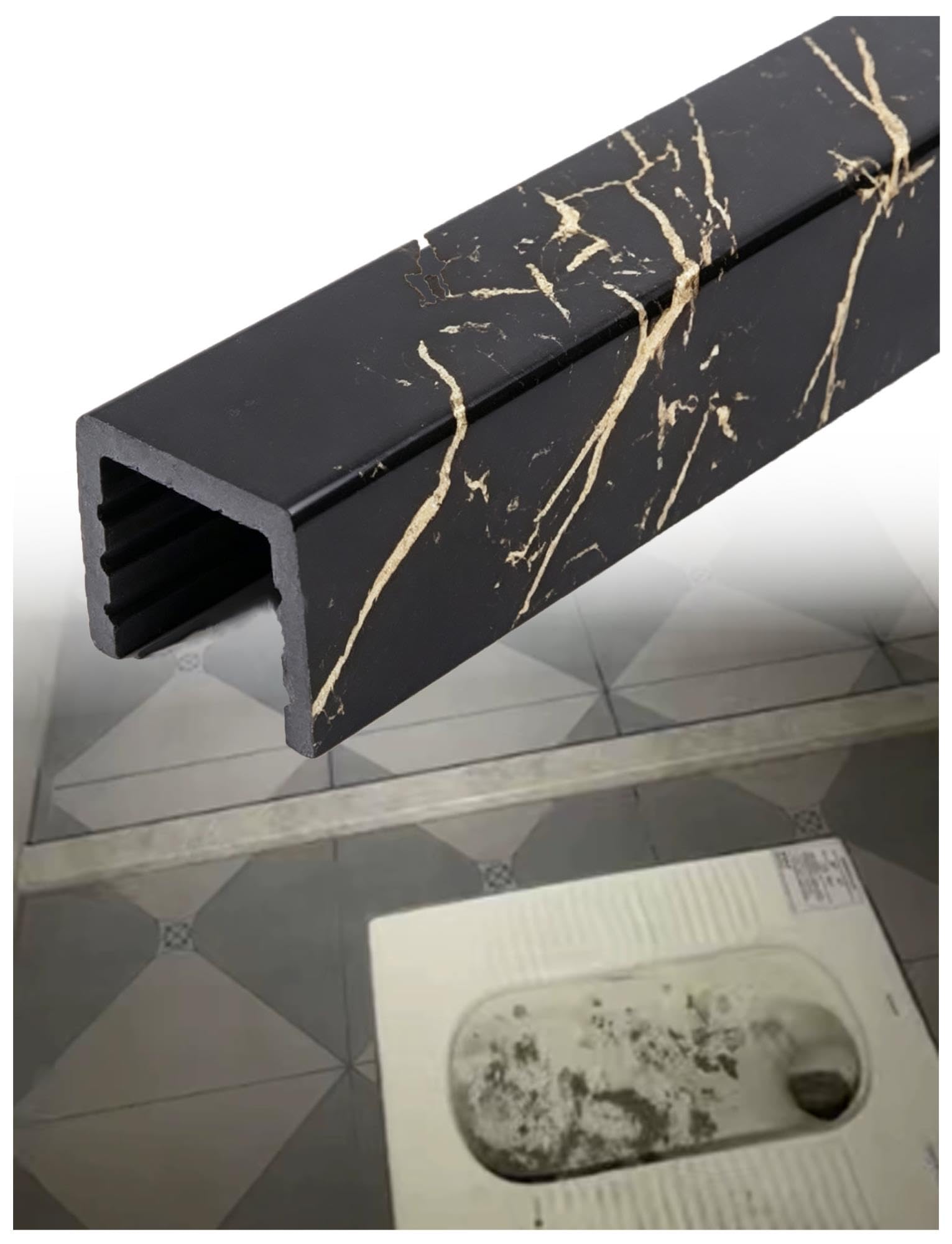 Barrera de Agua PVC, Efecto Mármol, Separación Seco-Húmedo en Baño