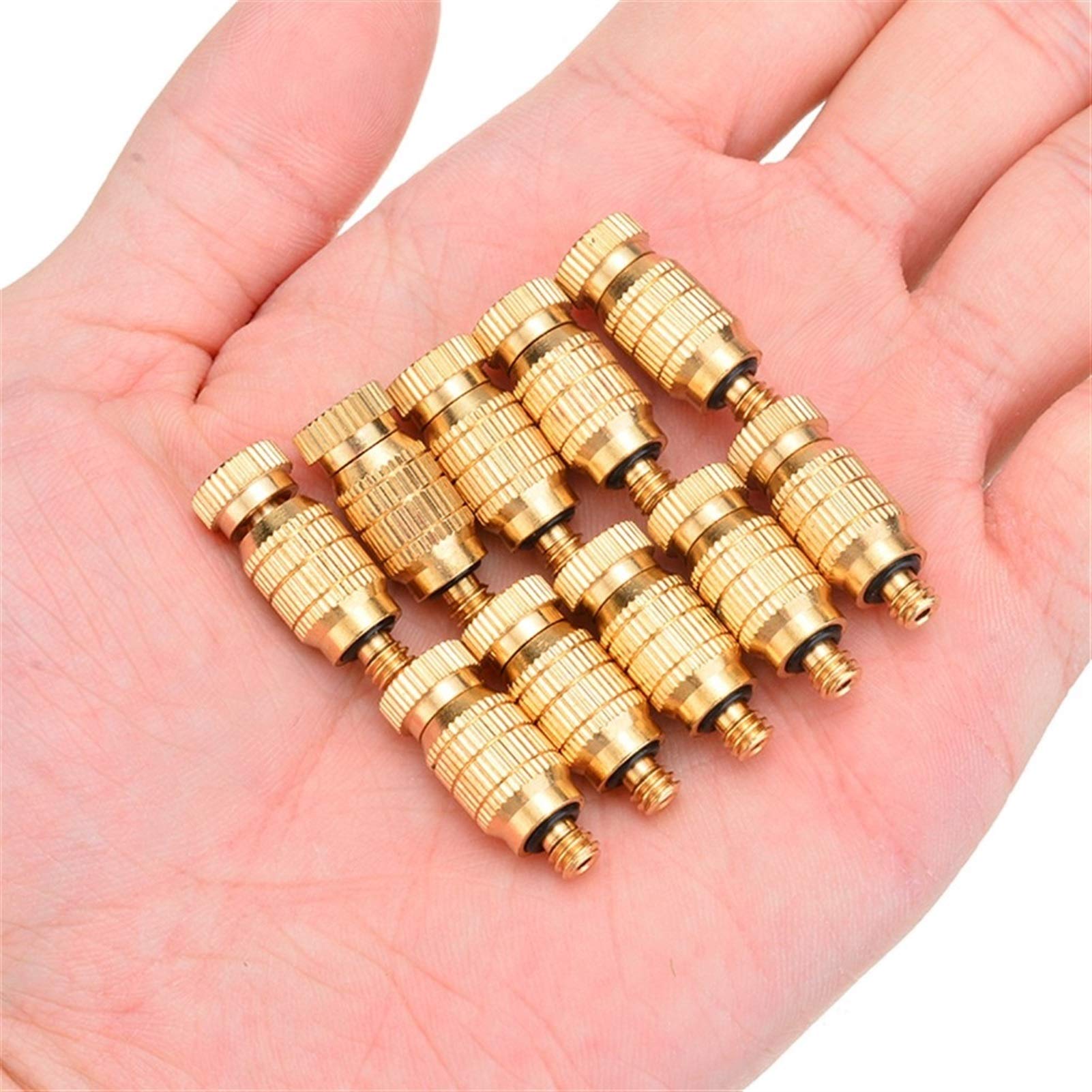 20 sztuk mosiężnych dysz zraszających do zewnętrznego systemu chłodzenia, wysokociśnieniowa dysza zraszająca z trójnikami 3/8'' Slip-Lock, rozpylacz zraszający, dysze mgłowe do ogrodu, nawilżania, k
