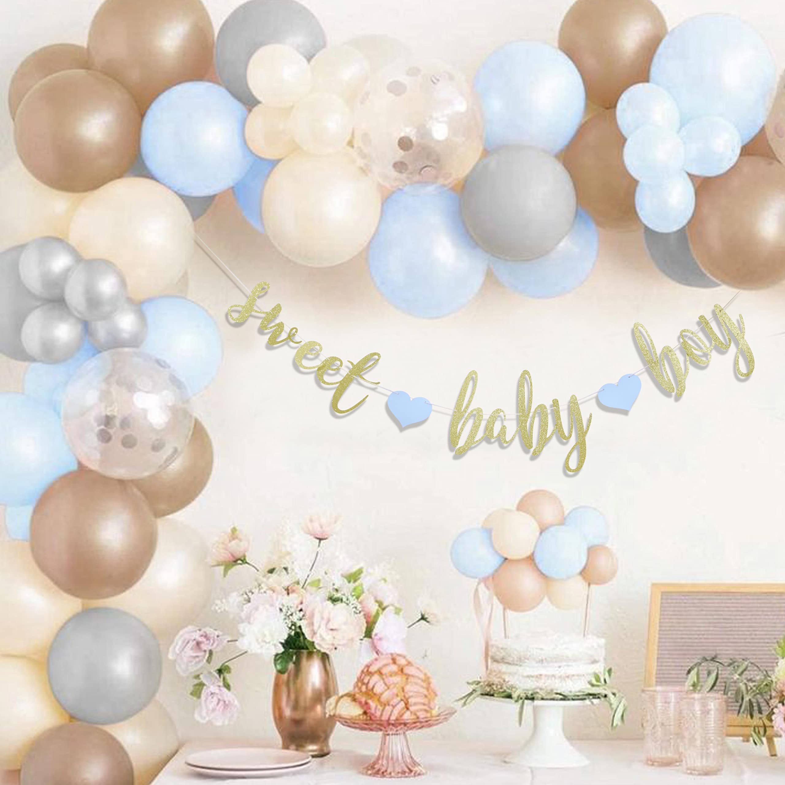 Glitzer-Banner "It's A Boy" – Für Babyparty, Geschlechts-Enthüllung & Dekoration, Blau