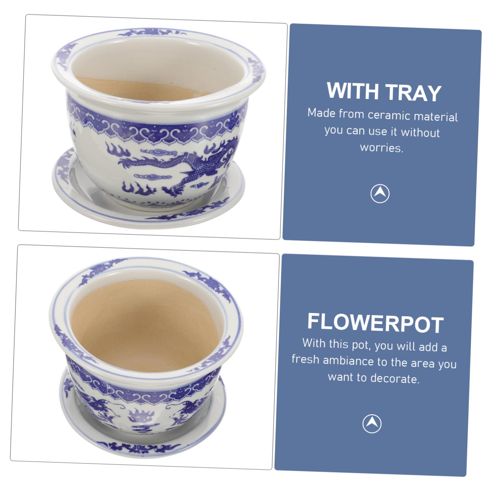 POPETPOP Zestaw Doniczek Ceramicznych W Stylu Vintage Doniczka Z Otworem Drenażowym Do Dekoracji Bonsai I Roślin Doniczkowych