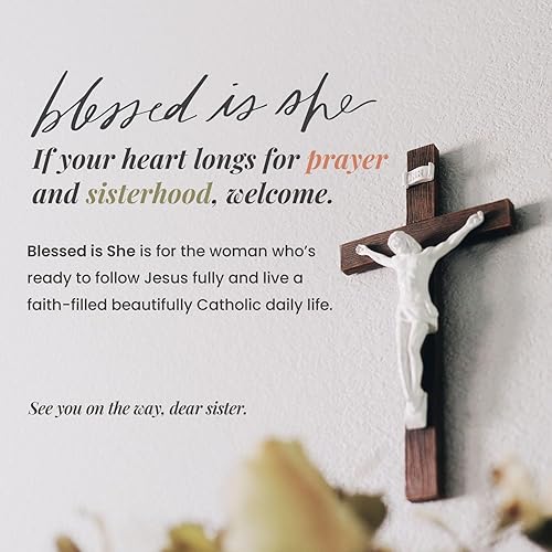 Miniatura 6 de Blessed is She Agenda académica católica 2025-2026 julio  8 x 10 pulgadas, color morado pastel, planificador de estudiantes cristianos,