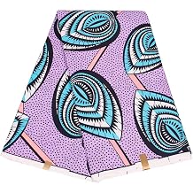HollandaisWax African Print Fabric 6 Yards Batik Ankara Polyester Kente Cloth for Handmade Sewing Dress 6487