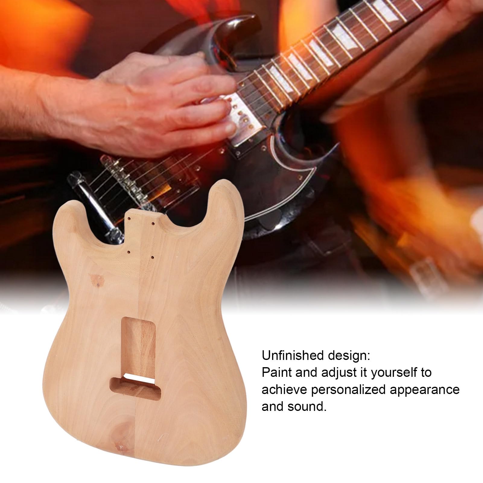 Barre per chitarra elettrica incompiuta, mogano fai da te professionale Blank Chitarra elettrica Sostituzione del corpo per musicisti professionisti o chitarrista esperto (GSB09)