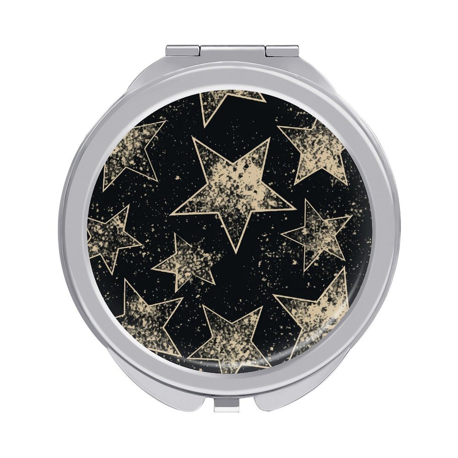 VstaDank Star Travel Makeup Mirror 2 X /1 X Magnifying Mini Vintage Pocket Mirror for Purse Small Portable Folding Small Round Mirrors Portable Vanity Mirrors for Women