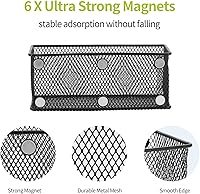 Vista 8 de Neudeco Kit de organización de casillero de 5 piezas, incluye estante organizador de casillero de malla, agujero magniético para bolígrafo