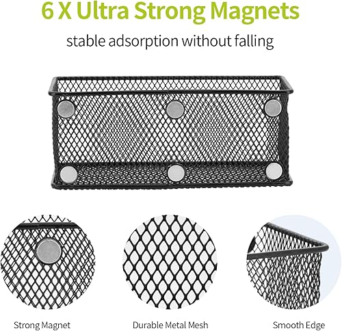 Vista 8 de Neudeco Kit de organización de casillero de 5 piezas, incluye estante organizador de casillero de malla, agujero magniético para bolígrafo