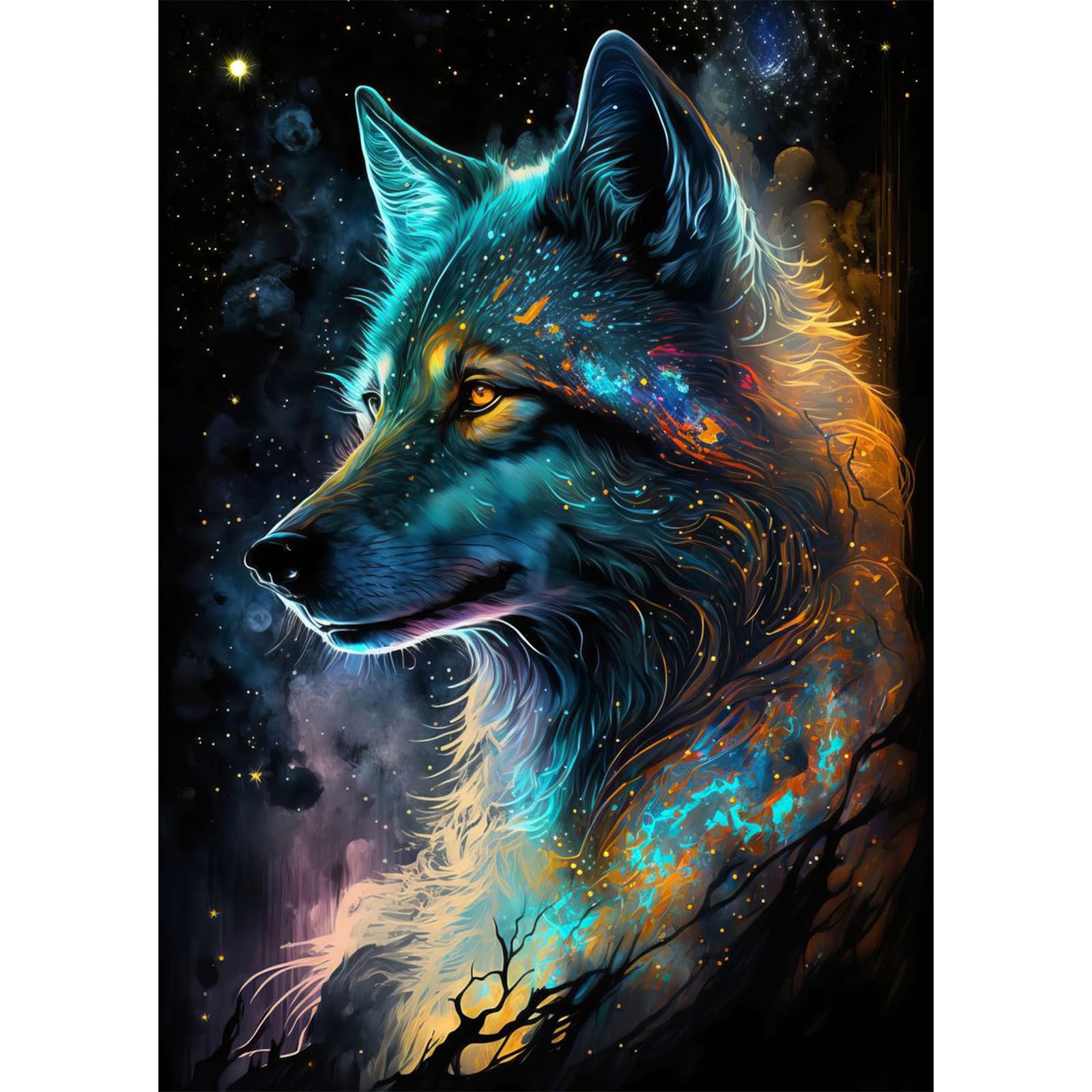 QINRUBB DIY Wolf Diamond Painting Erwachsene, 5D No Produktbild-Vorschau 5