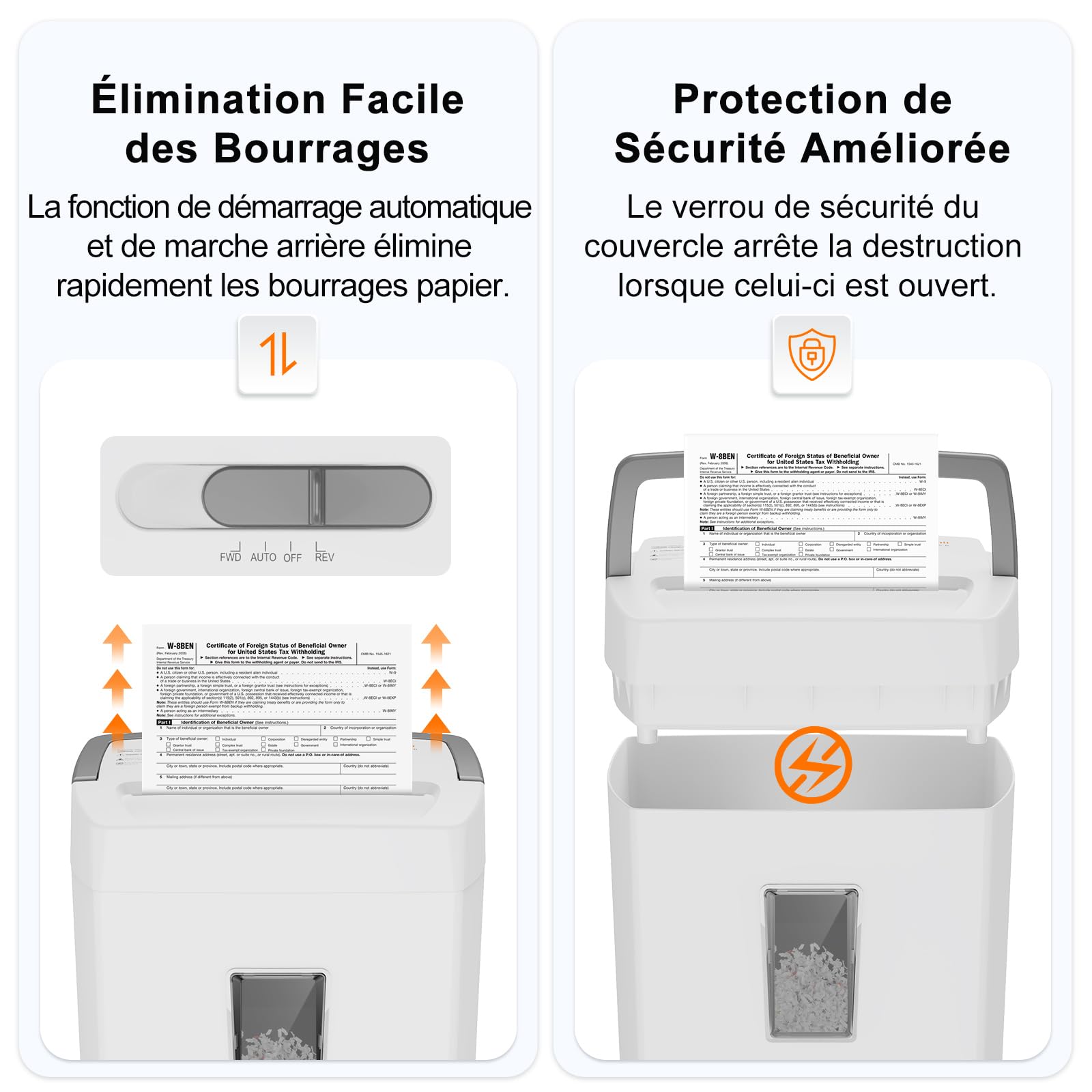 Bonsaii Destructeur de Documents 10 Feuilles P4, déchiqueteuse Micro-Coupe avec bac 21L, Anti-Blocage, Protection Contre la surchauffe C275-B