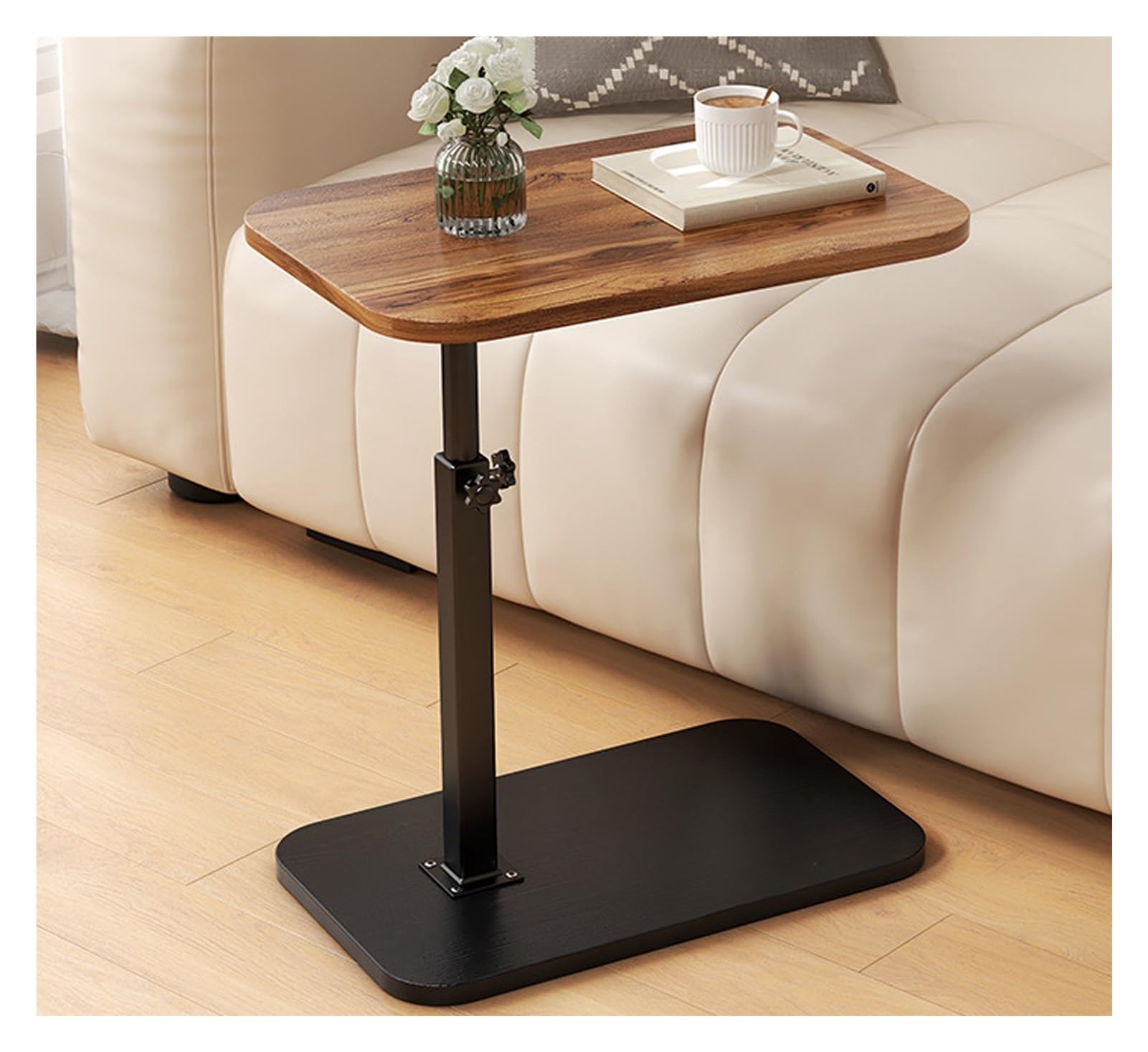 SXZenSpace Adjustable C Shaped Side Table 360° Rotating Small Coffee for Sofa Bed Bathtub Office Modern Design Versatile and Space Saving Furniture Living Room
