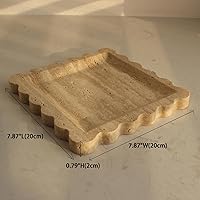 Vista 5 de Bandeja de mármol natural de lujo con borde festoneado, bandeja decorativa cuadrada hecha a mano, bandeja para atrapar todas las bandejas