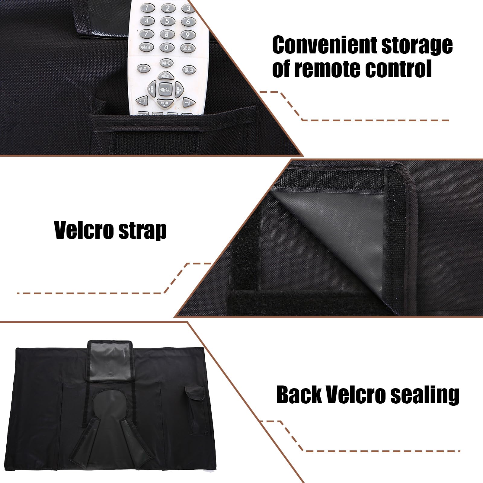 Housse de Protection pour TV Extérieur 600D Oxford PVC Heavy Duty 40-42 Pouces Étanche Anti-Poussière