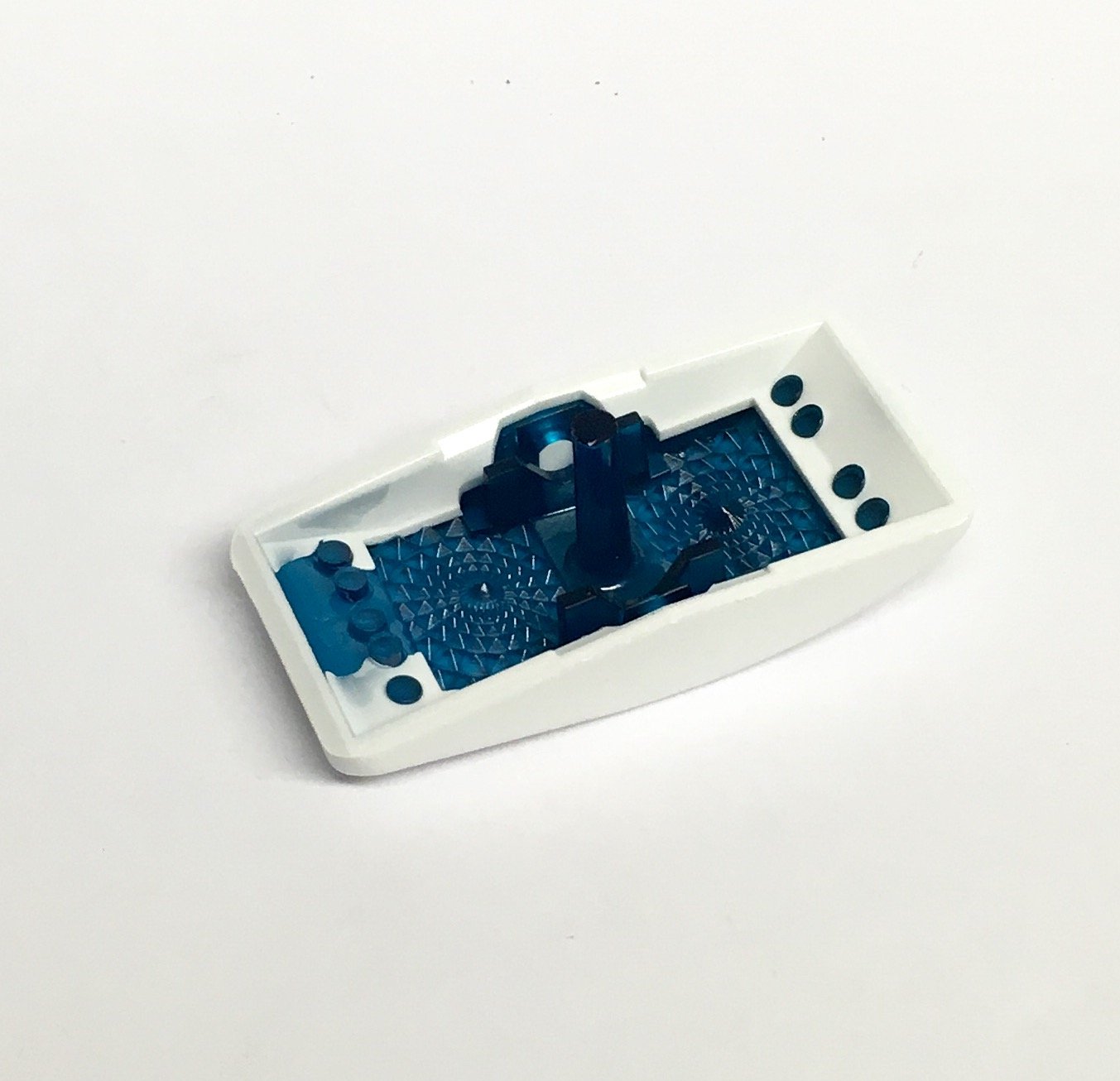 Euro Rocker Marine Switch Cover White with 1 Blue Lens 5 Pack