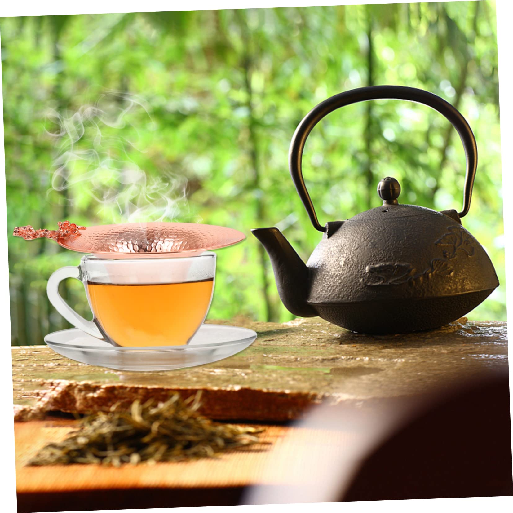 Amosfun 3 Piezas fuga de té infusor te infusionador de te tea set filtros de te colador de te coladores de té coladores de alimentos Infusor de té colador de té elegante cobre Golden