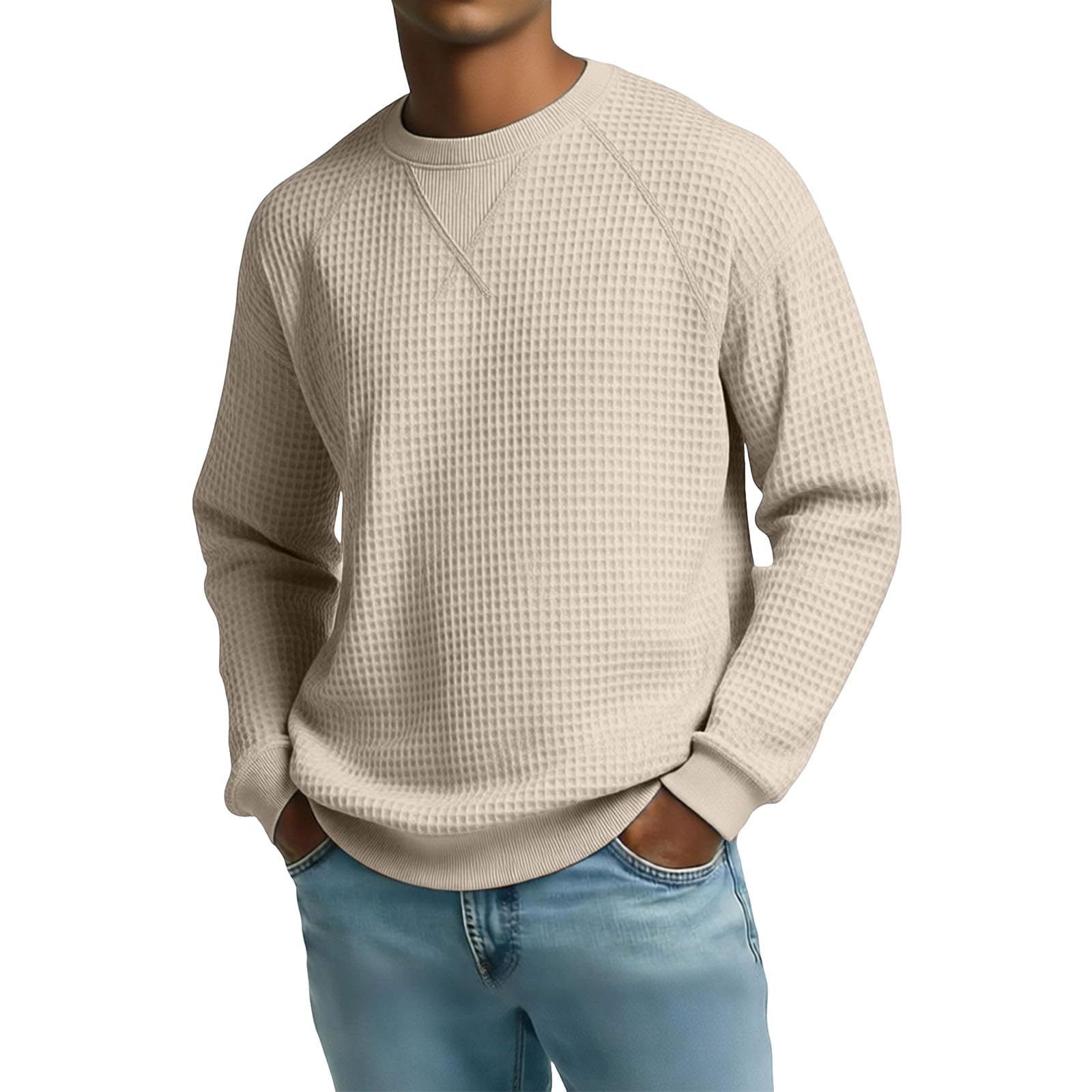 Pull sans Capuche pour Homme-Sweat-Shirt Homme Manches Raglan col Rond Coupe décontractée idéal pour Sport et Loisirs Quotidien Polyvalent Toute Saison