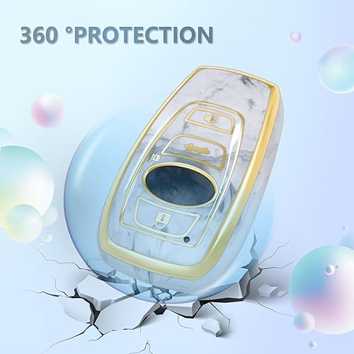 Miniatura 3 de Funda para llavero Subaru con llavero de diamante para llave inteligente Ascent BRZ Crosstrek Forester Impreza Legacy Outback WRX STI Smart Key,