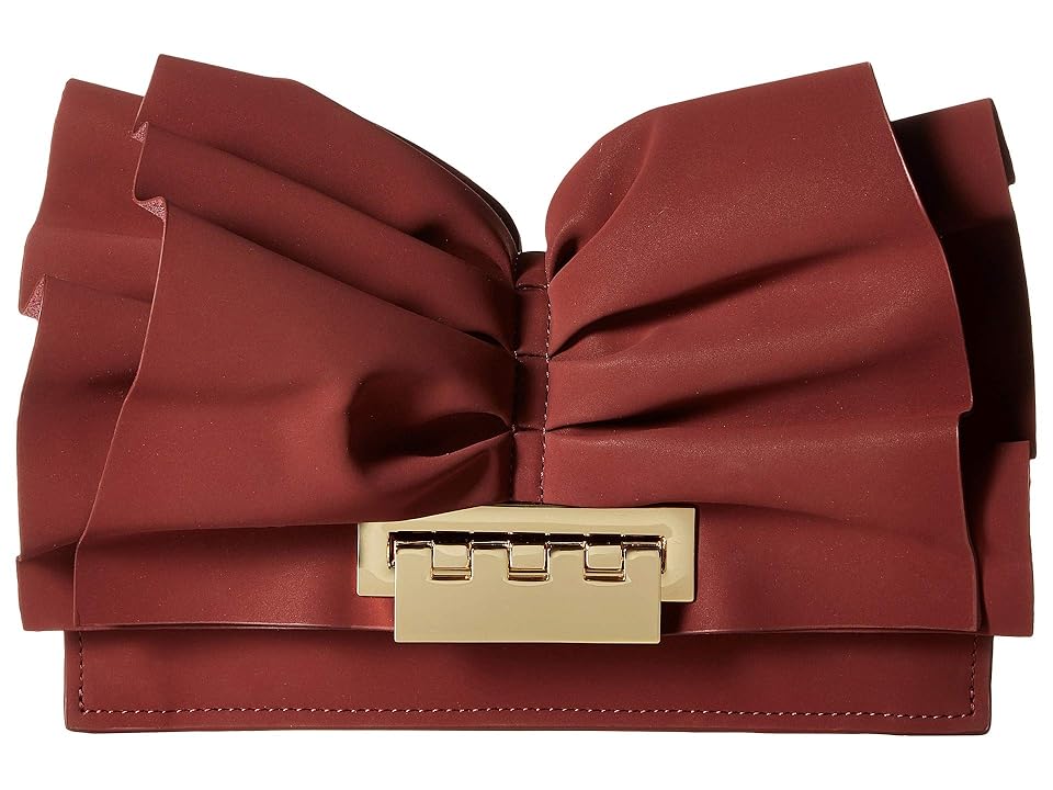 

ZAC Zac Posen Earthette Flat Clutch Crossbody (Smoked Merlot Nubuck Ruffle) Cross Body Handbags
