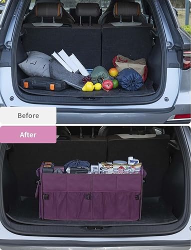 Miniatura 2 de YOHOOLYO Organizador de maletero para coche morado