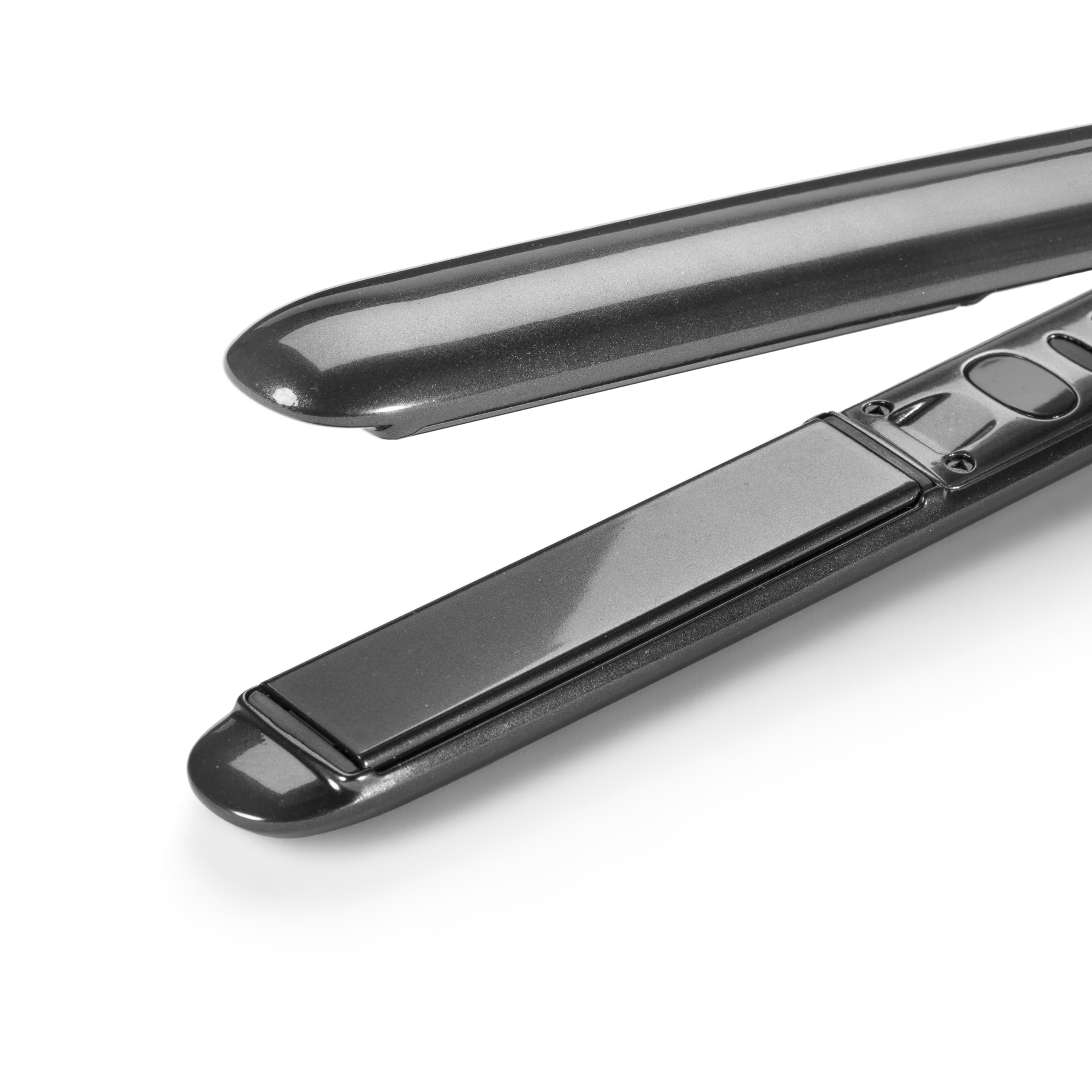 BaByliss Titanium Shine Piastra Capelli - Tecnologia in Titanio-Ceramica a Scorrimento Morbido, 5 Impostazioni di Calore 150–230°C, Uso Internazionale, Argento, ST620E