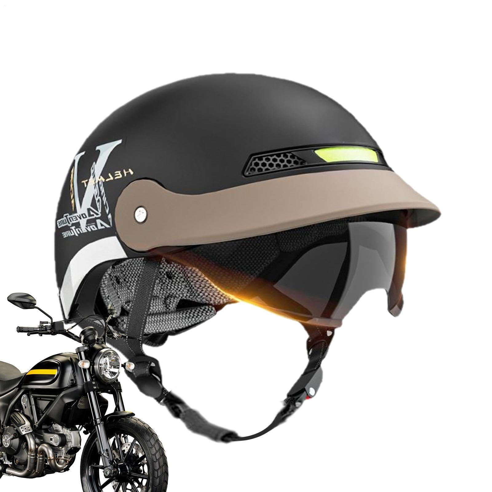 Generico Mezzo Casco da Moto Moto da Equitazione Estiva Traspirante