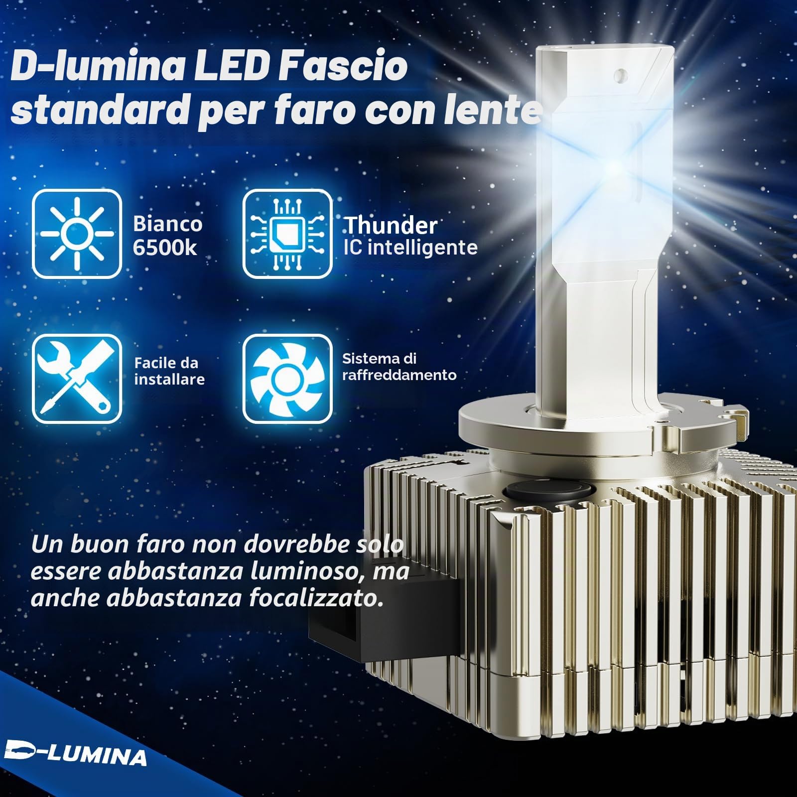 D-Lumina D1S D1R LED Lampadine LED per auto a prova di errore 100% Canbus 130W 26000LM Sostituisci lampadine allo xeno HID OEM Plug and Play - 2 lampade