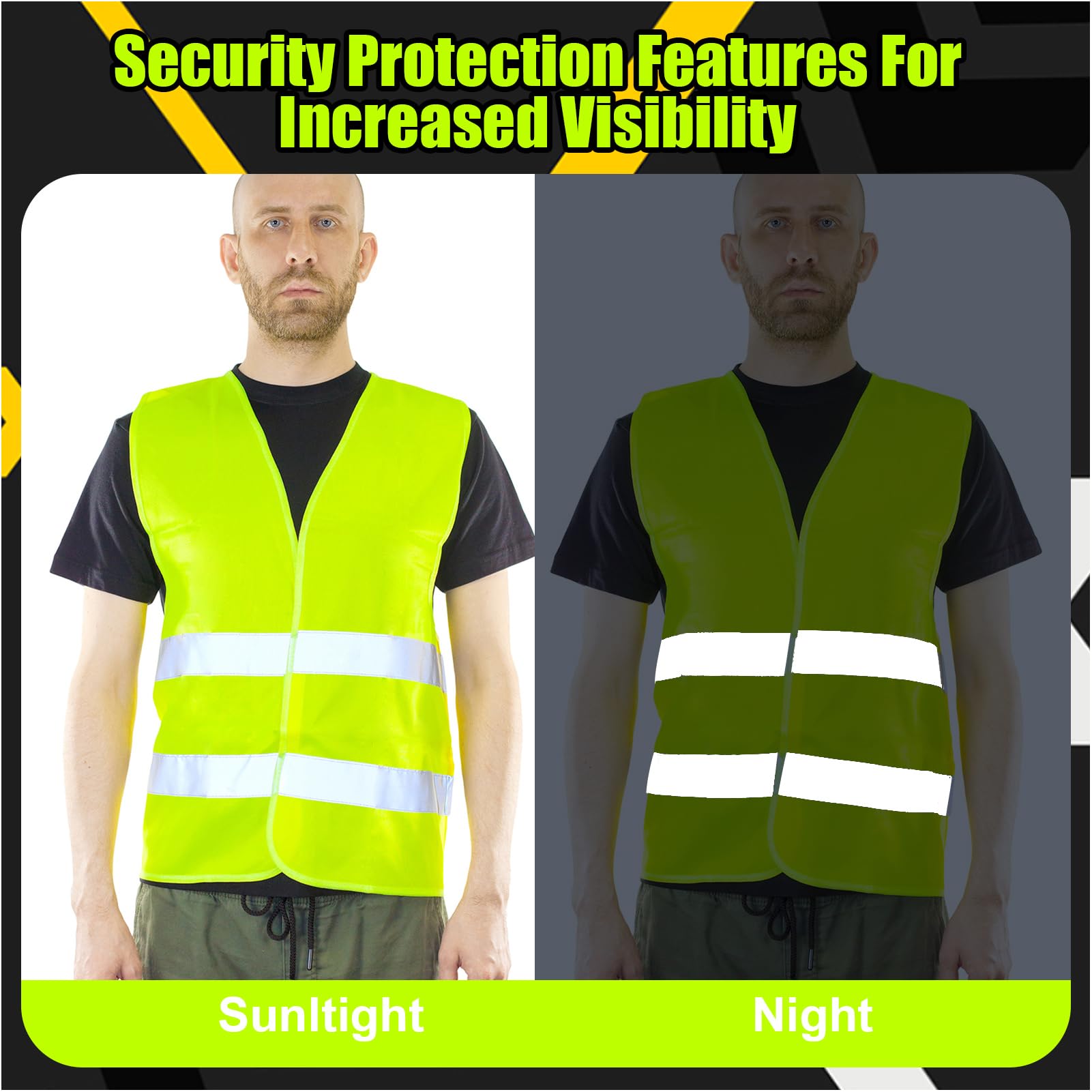 6 Stück Warnwesten Set - 360° Reflektierend Für Auto & Arbeit