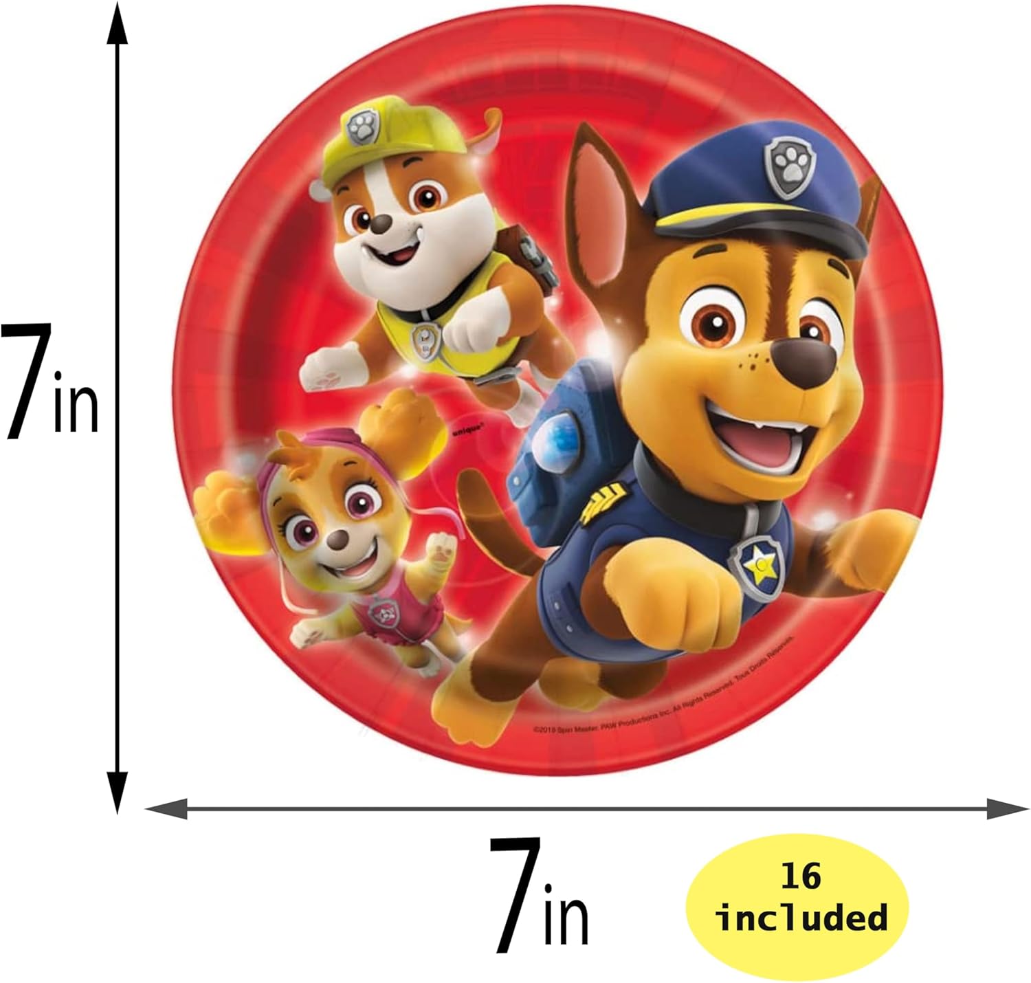 Paw Patrol Chase Party Supplies for 16 – Birthday Bundle with Dessert Plates, Napkins, Cups, Table Cover & Candles – Kids Party Pack