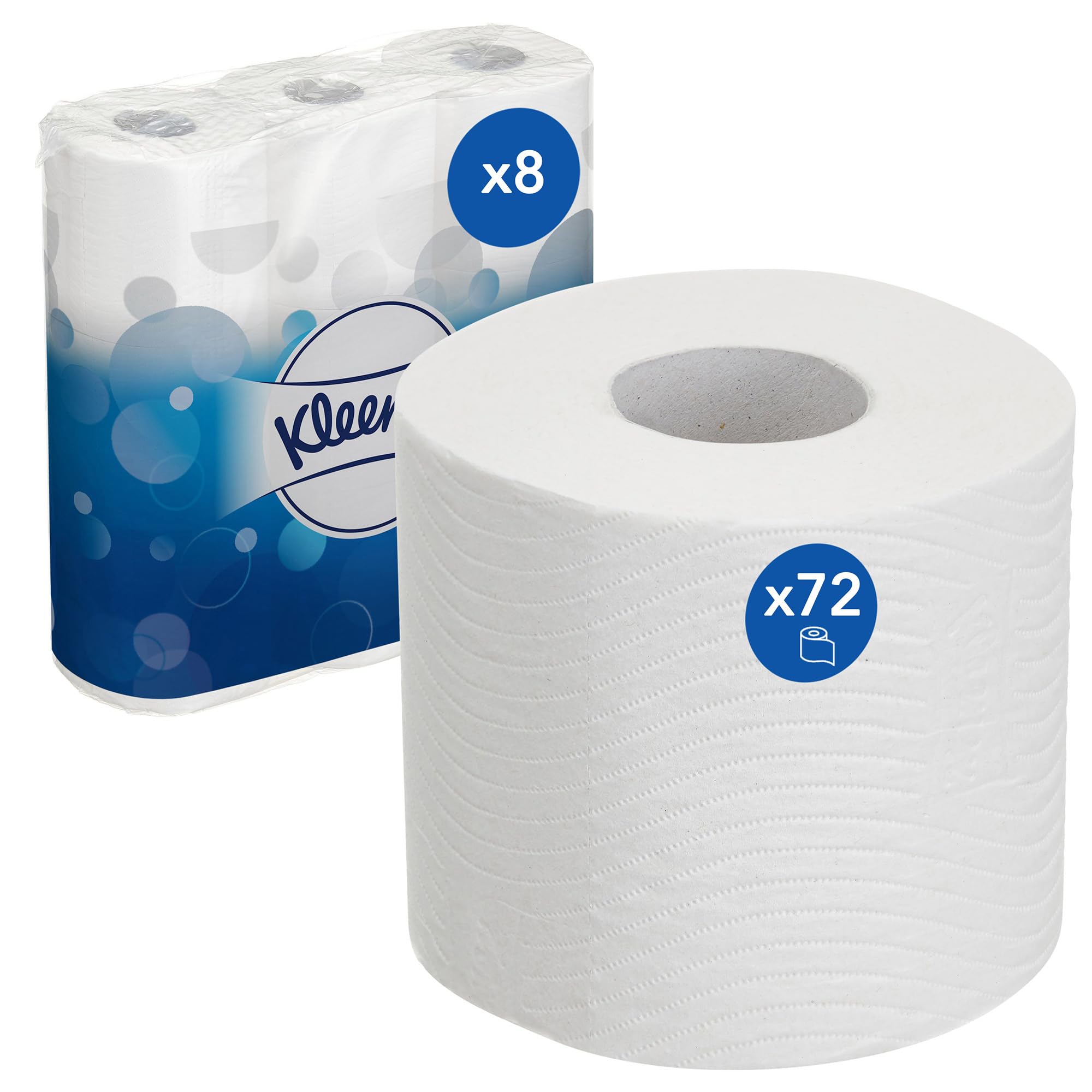 Kleenex Toilet Tissue Rolls 8459 – 3-Ply White Toilet Paper, Soft, Strong & FSC Certified – 8 Packs x 9 Rolls, 195 Sheets Each (72 Rolls / 14,040 Sheets Total)