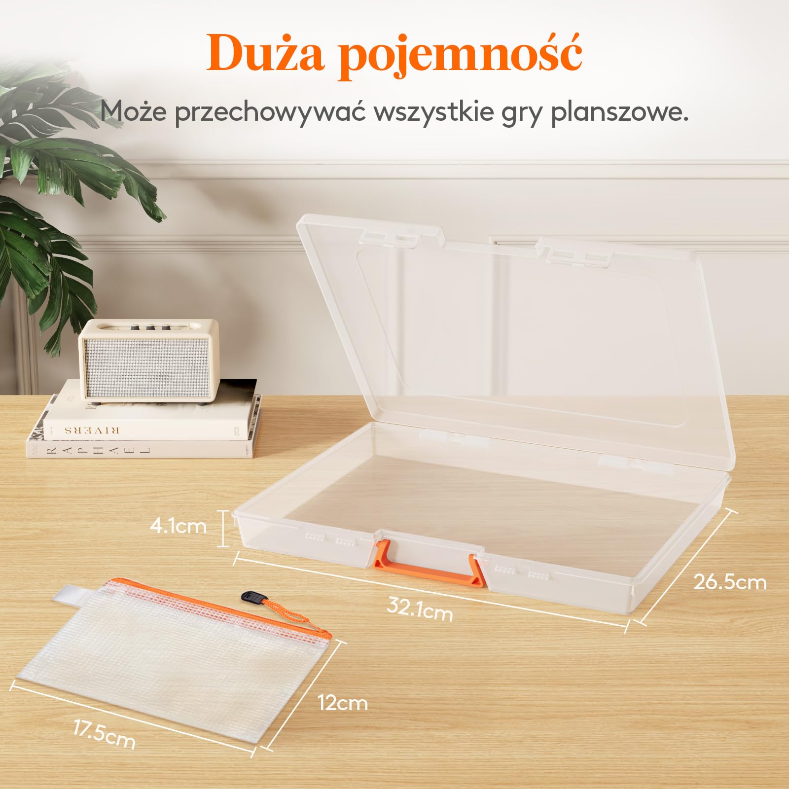 Lifewit 12 Pack Plastikowe Organizatory Gier Planszowych i Przechowywanie z Dodatkowym Woreczkiem Zamek, Przenośne Pudełko do Przechowywania Projektów do Papieru A4, Pliku, Dokumentów