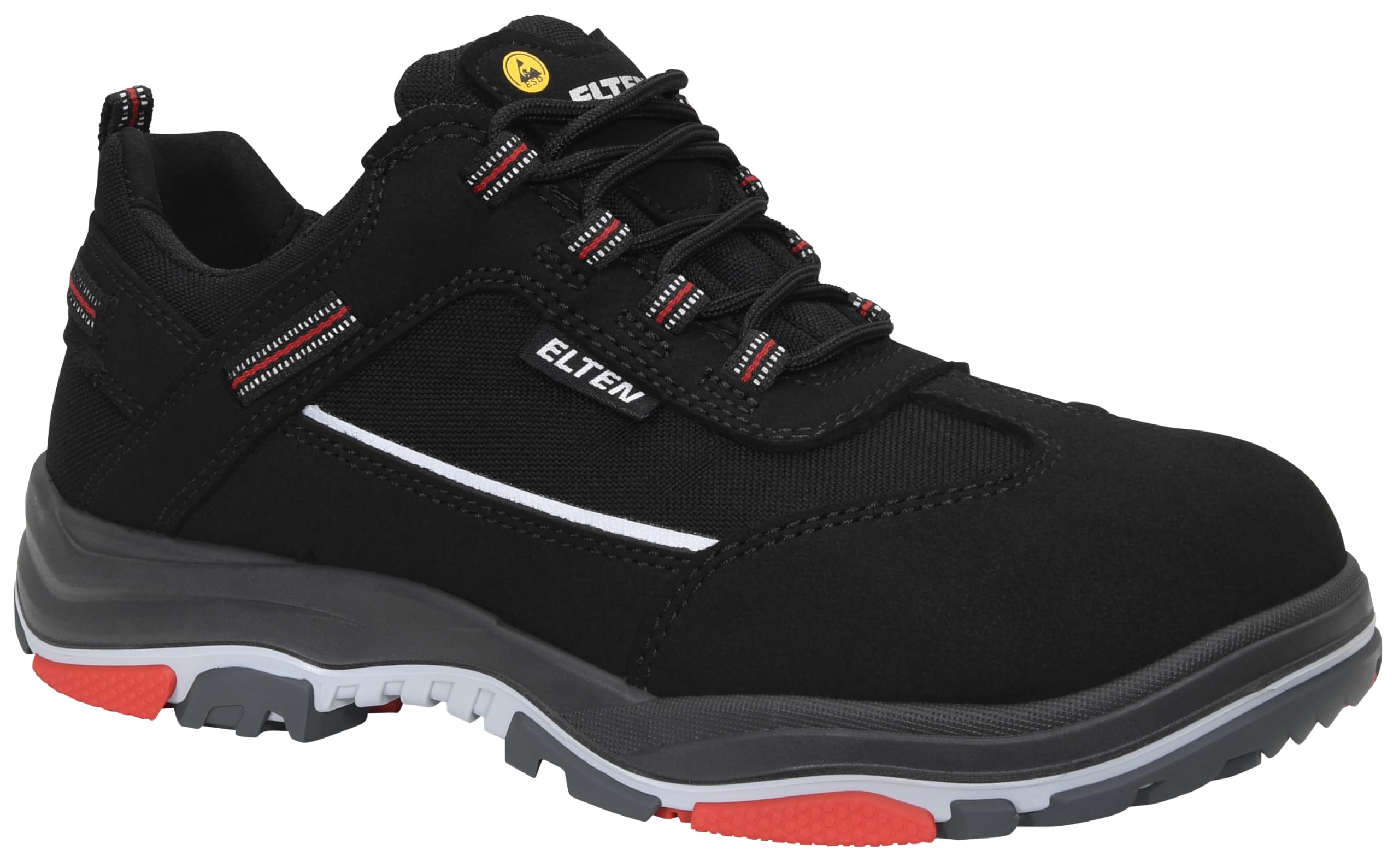 ELTEN Sicherheitsschuhe Matthew TPU Low ESD S3S Typ 1, Damen und Herren, Textil, Stahlkappe, leicht, sportlich 48, Schwarz