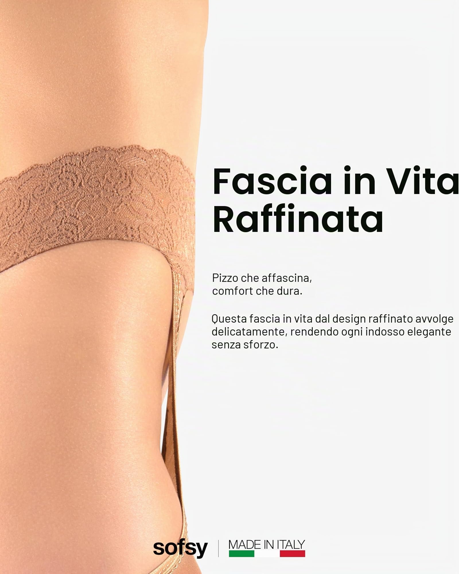 sofsy Collant con Reggicalze Donna – 20 Den Sexy a Vita Alta, Effetto Giarrettiera, Collant Cavallo Aperto, Made in Italy