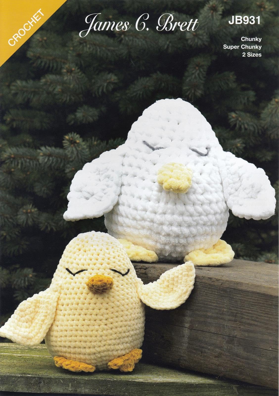 James Brett Crochet Pattern Eggbert & Chuckles The Chick Animal Toy JB931