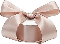 Vista 30 de Cinta de satén azul polvoriento, seda azul francés de 2 pulgadas para árbol de Navidad y ramo de boda, 25 yardas