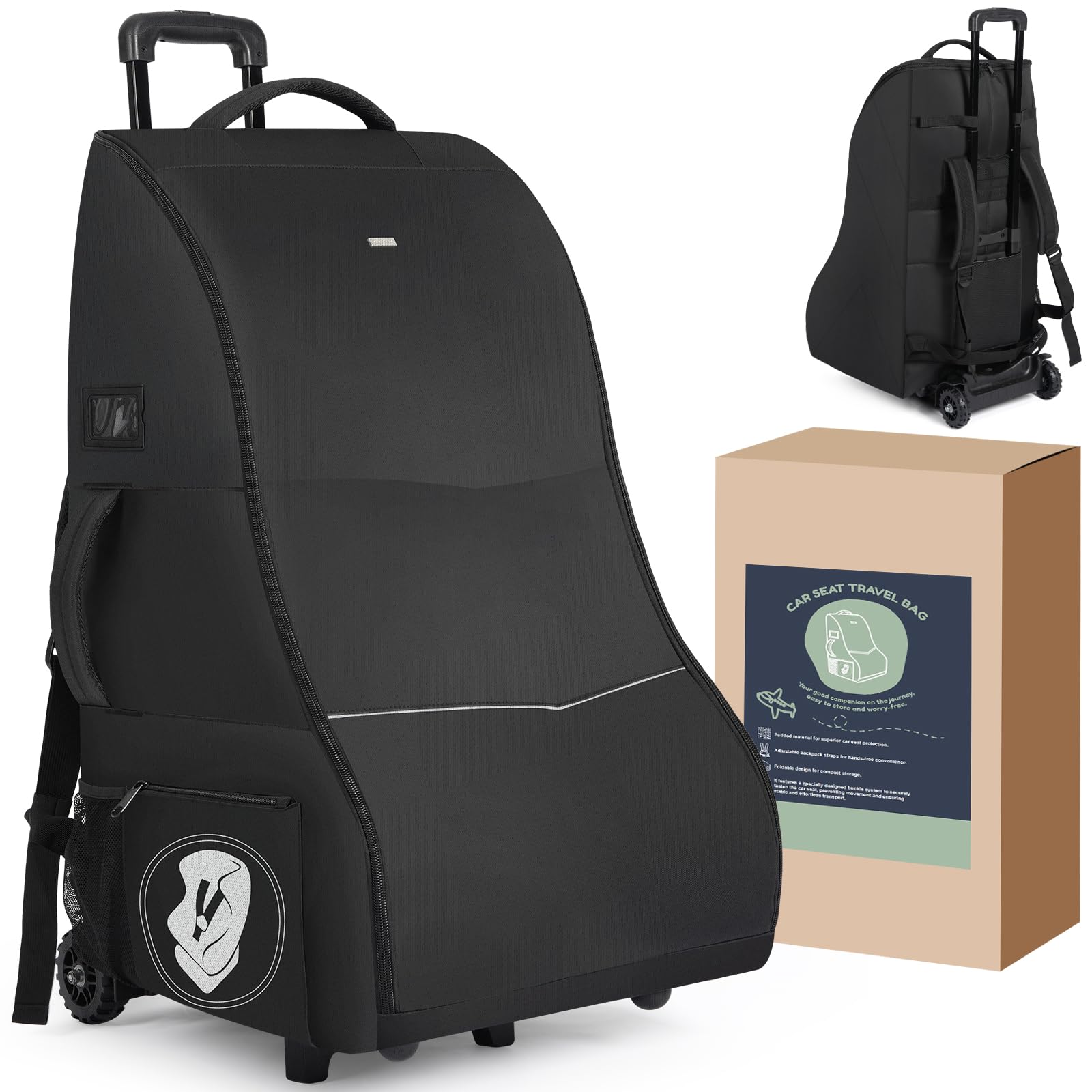 Deluxe Car Seat Travel Bag with Wheels – Padded, Waterproof Airport Carrier