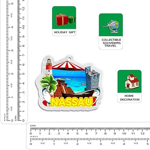 Miniatura 4 de Bahamas Nassau - Adorno de Navidad de acrílico transparente de doble cara para decoración de árbol, colgante de recuerdo de viaje, colección
