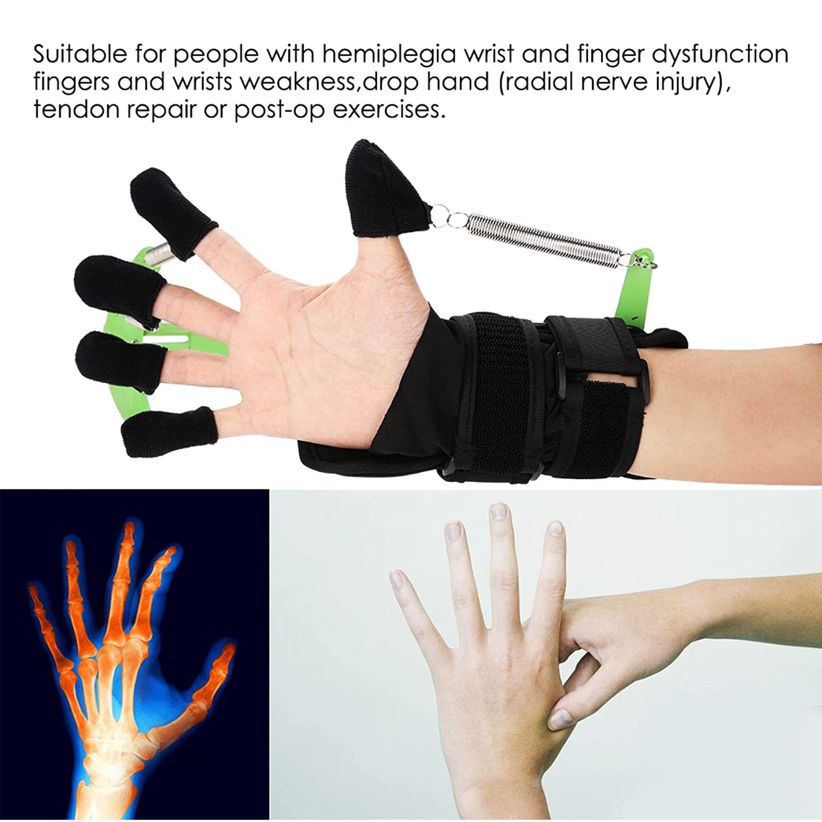 Ejercitador de muñeca Corrector de muñeca y Dedo Ortesis dinámica de Dedo Ortesis de Dedo de muñeca Férula de Dedo Ortesis dinámica Herramienta de Entrenamiento de reparación de Manos Utilizada para