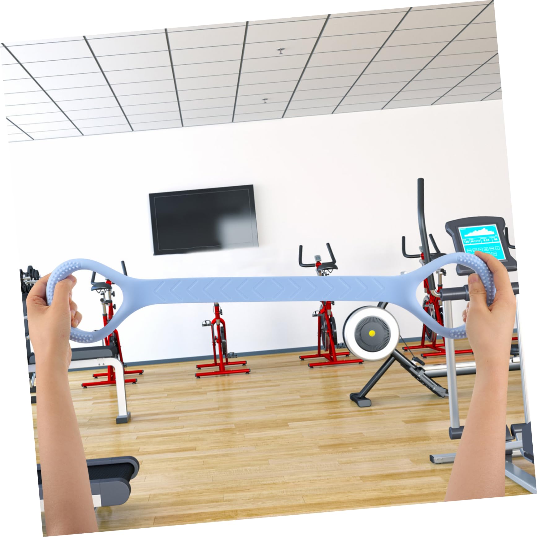 SUPVOX Figura 8 tenditore fasce per esercizi fasce fitness fascia elastica gruppo musicale bande di resistenza dell'allenamento cinghia elastica per yoga Gel di silice Sky-blue
