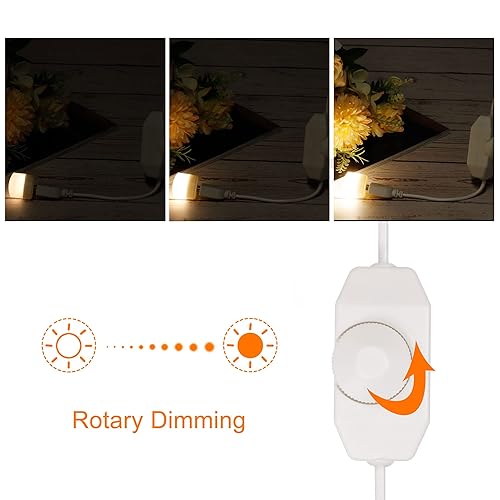 Miniatura 6 de MECCANIXITY Interruptor de atenuación de tira LED de 5 V CC USB hembra a macho cable de extensión con controlador de interruptor giratorio para
