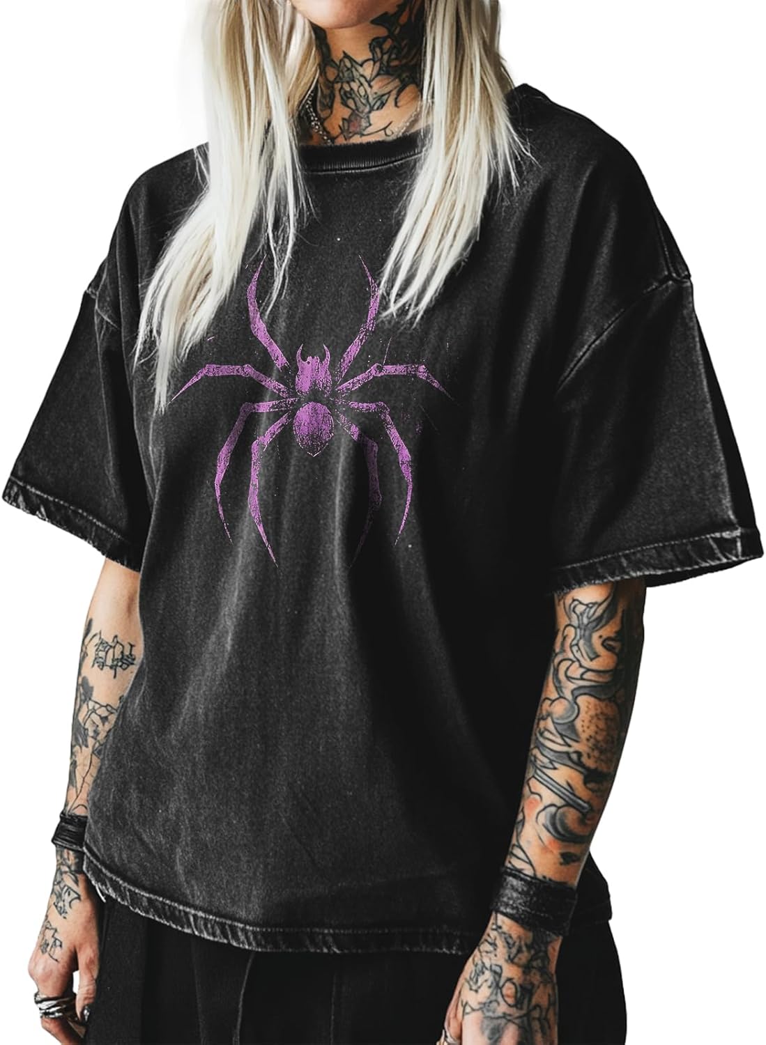 MARSVOVO Y2k Shirt Short Sleeve Printed Goth Punk Rock T Shirts Novelty Retro Tee Tops