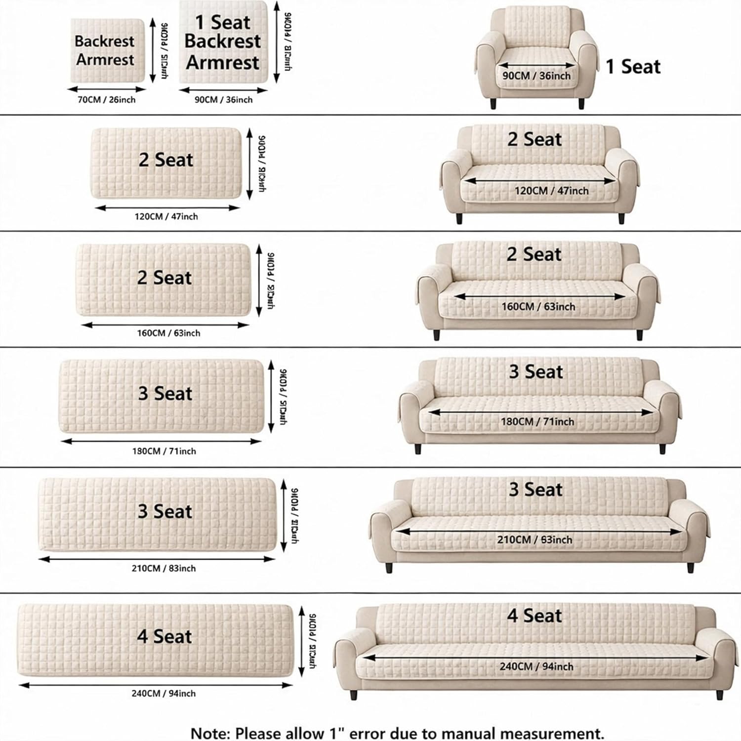 Velvet Couch Cover, Washable Anti Slip Sectional Sofa Cover for 3 Cushion Couch Sofa L Shaped Recliner, Furniture Protector Covers for Pets (Coffee,1pc/36×83"/Rectangular)