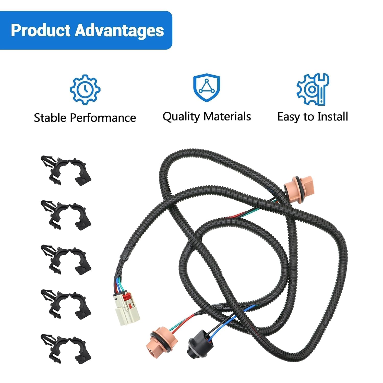 Passenger Side Tail Light Lamp Wiring Harness Fit for Silverado Sierra 1500 2500 HD 3500 HD 2016-2019 Replace 23295977