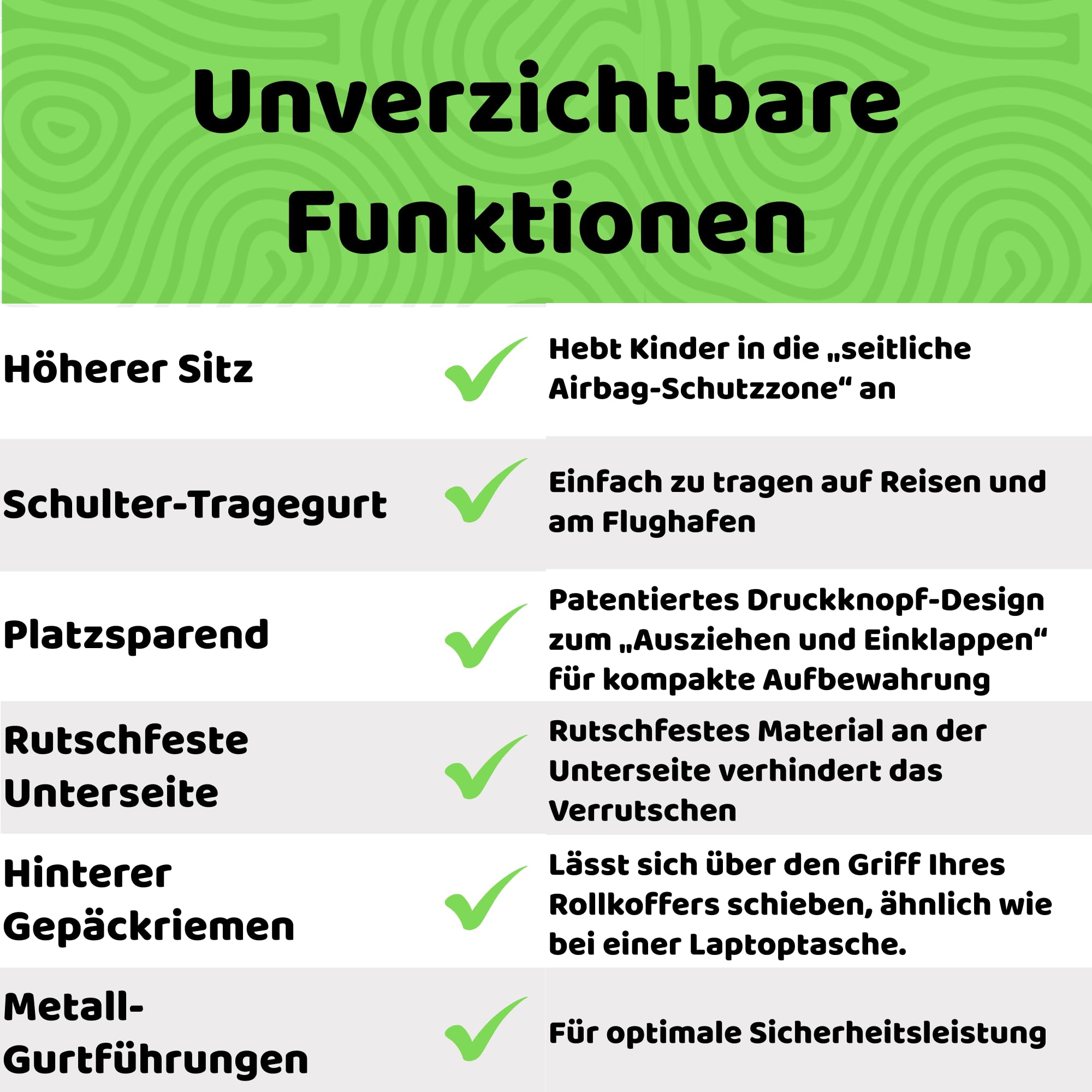 BubbleBum Teleport Reise Kindersitz i-Size R129 Sitzerhöhung für Kinder 125-150cm Faltbar Tragbar Schwarz