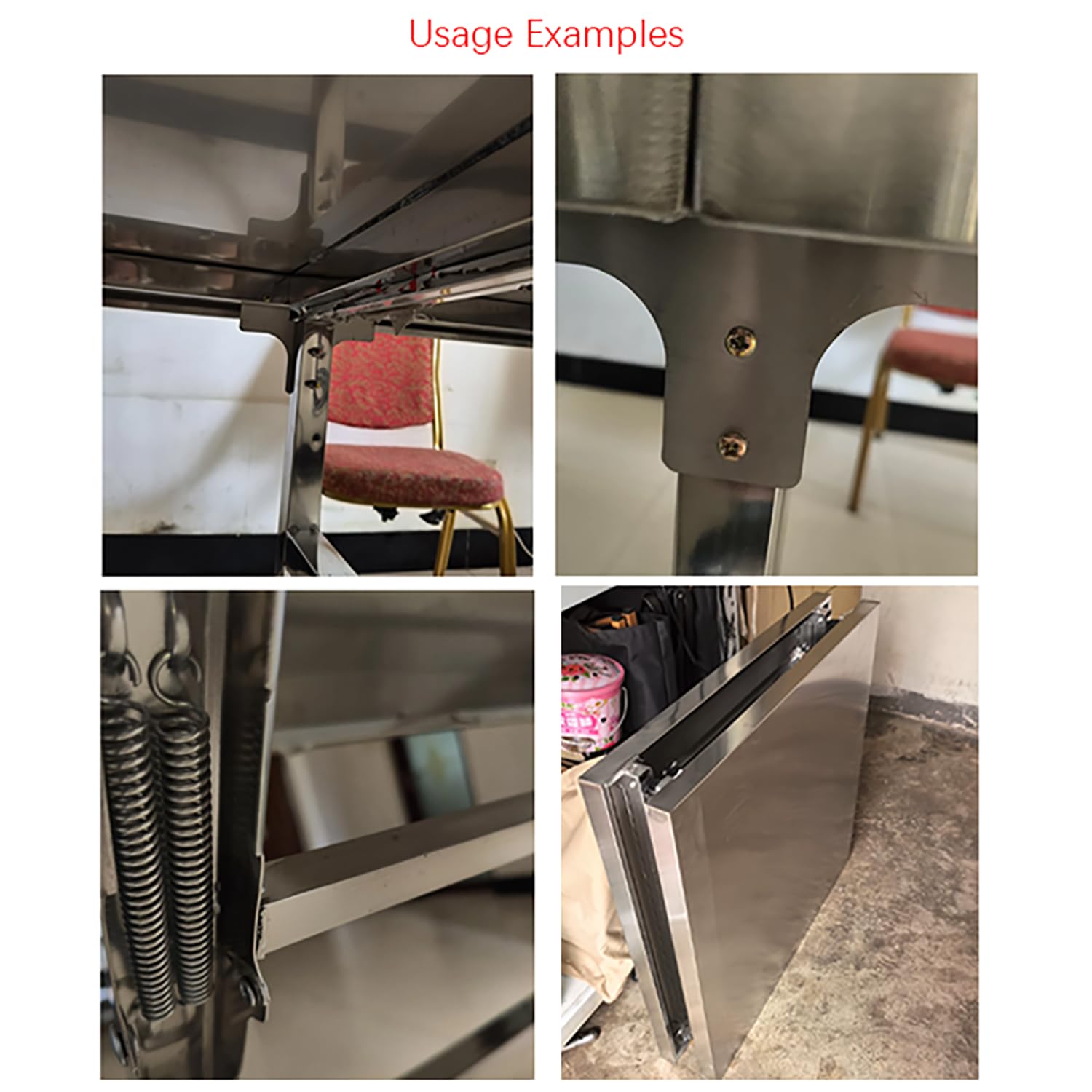 Tavolino da Barbecue da 180Cm Tavoli Pieghevoli Multiuso in Acciaio Inossidabile Tavolo da Pranzo Cucine Professionali Banco Lavoro Rettangolare per Esterni, Garage,Argento,L150*H73*W50