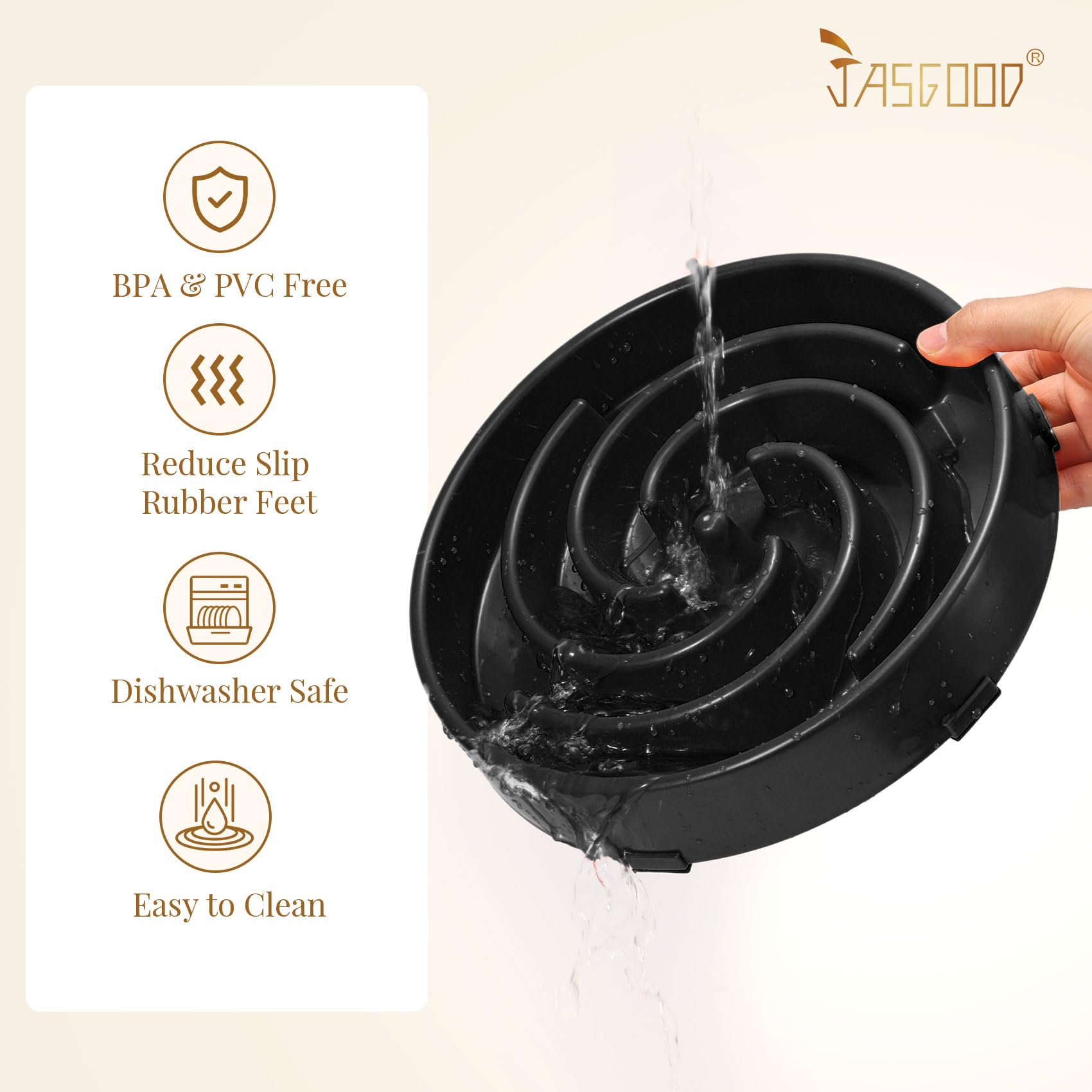 JASGOOD Slow Feeder Dogs Bowl for Large Medium Dogs,Anti-Gulping Pet Slower Food Feeding Bowls Stop Bloat,Preventing Choking - image 5