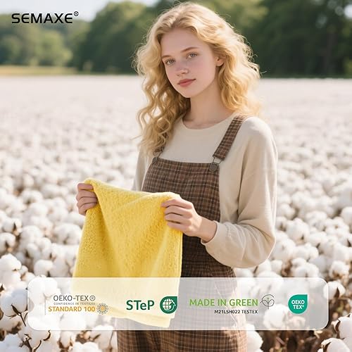 Vista 184 de SEMAXE - Juego de toallas de baño grises, 2 toallas de baño, 2 toallas de mano, 4 toallas faciales, toalla 100% algodón para baño, toalla suave